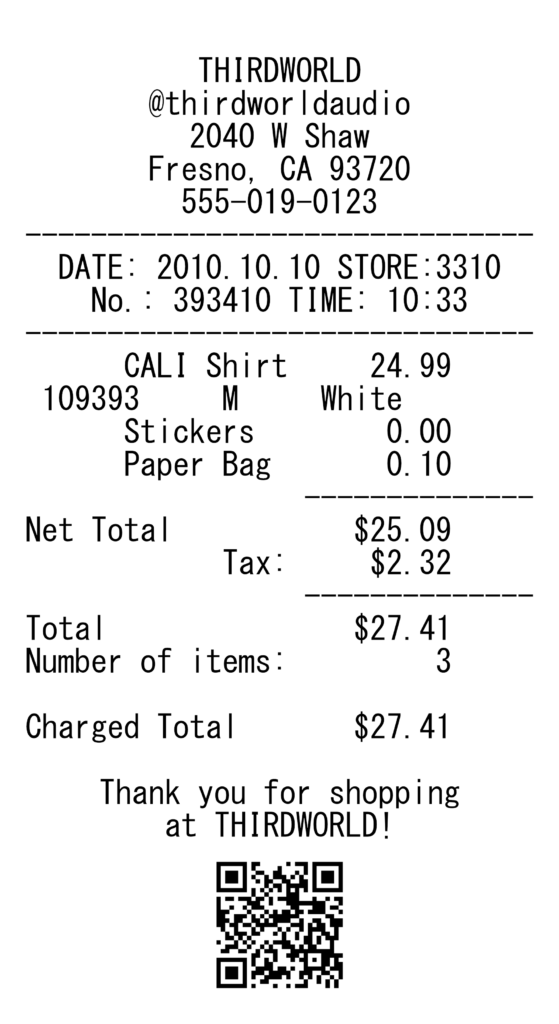 thrdwrld: reciept design